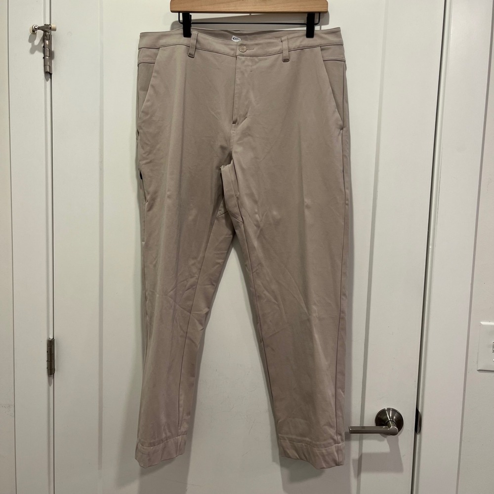 BYLT Premium Basics Everyday Pant Mens 38 Khaki Tan Performance Chino Trousers